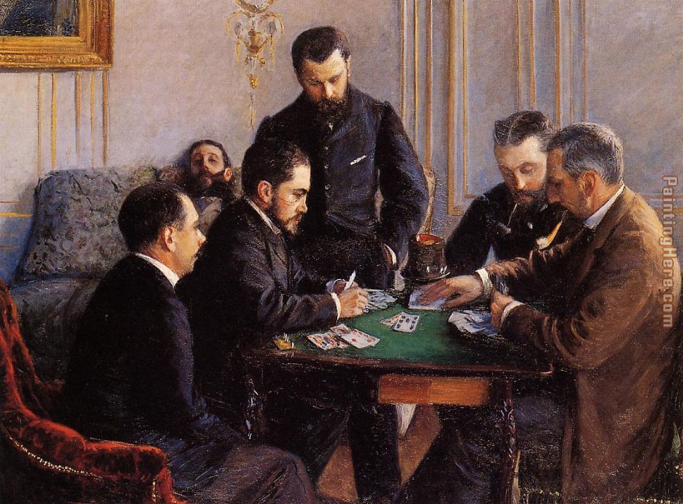 Game of Bezique painting - Gustave Caillebotte Game of Bezique art painting